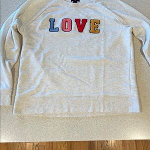 GAP light gray/beige LOVE sweatshirt L